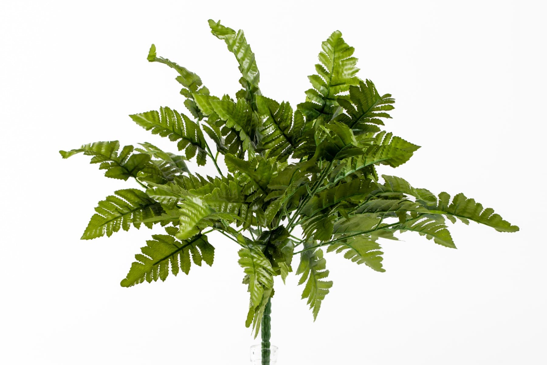 15.5" Leather Fern Bush