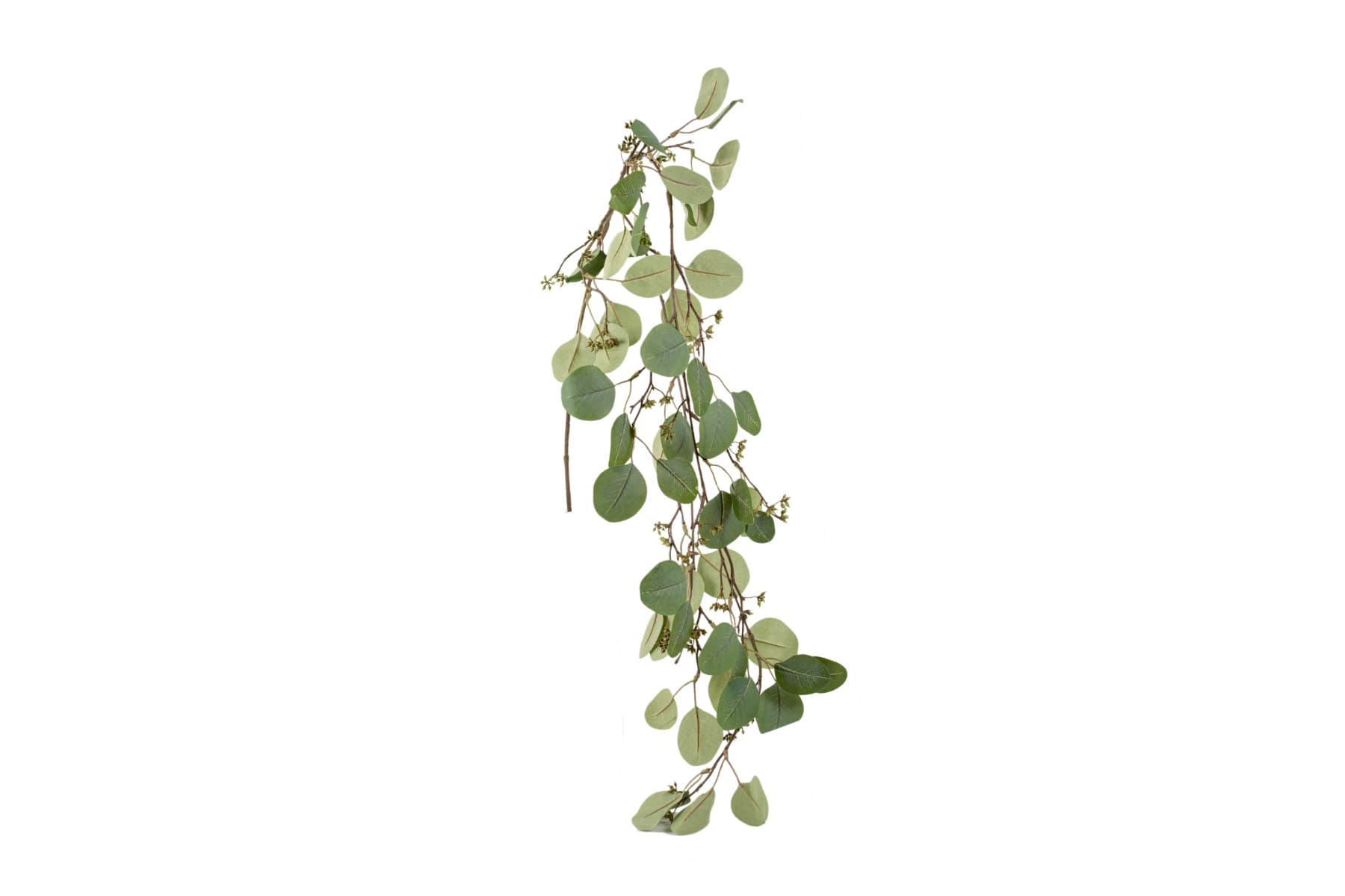46" Green/Gray Hanging Seeded Silk Eucalyptus Leaf Stem