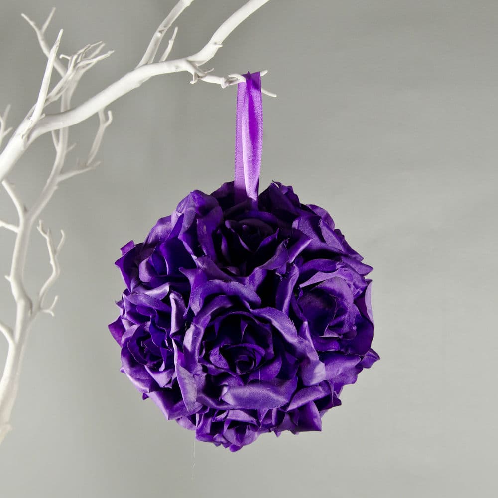 Rose Flower Kissing Balls Purple