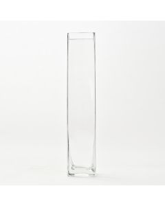 10" Tall Square Glass Bud Vase 