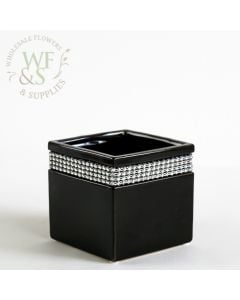 Jeweled Black Ceramic Square