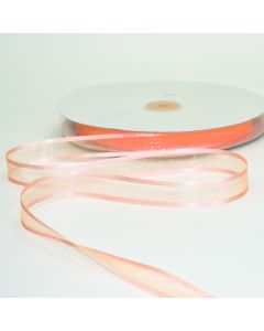 5/8in Nylon Sheer Ribbon Peach, 100 yards