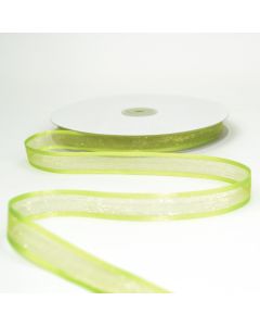 5/8in Nylon Sheer Ribbon Apple Green, 100 yards