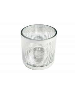 5" Striped glass cylinder vase 