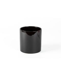 5.5" Glossy Black Cylinder Ceramic