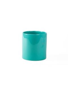 4.5" Glossy Teal Ceramic Cylinder