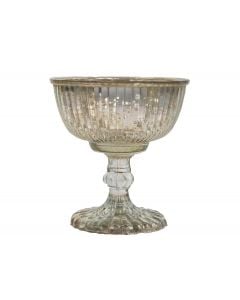 5" Mercury Glass Pedestal Bowl - Silver