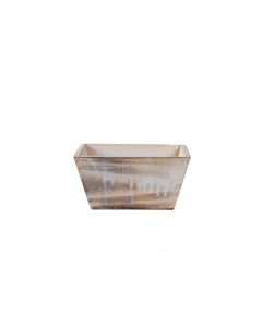White Wash Tapered Wooden Planter