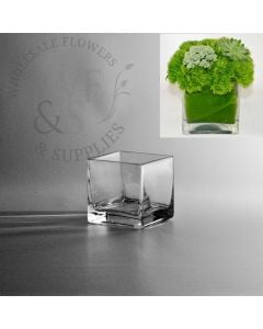 Square Glass Cube Vase 3x3