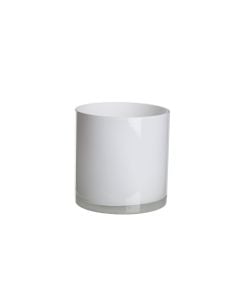 6" White Glass Cylinder Vase