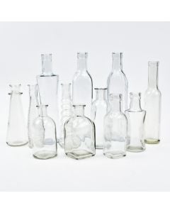 Assorted Glass Decorative Bottles 12-Piece Set 