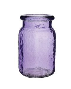 6 1/2" Hammered Mason Jar Purple