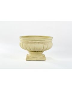 5.5" Cream Sand Stone Footed Pedestal Urn
