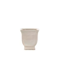 6 3/8" Cream Square Urn Ceramic Pot