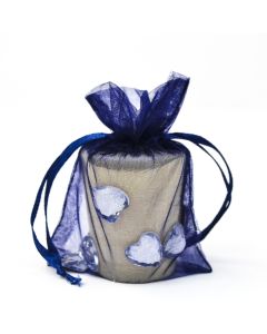 100% Polyester Organza Pouch Navy