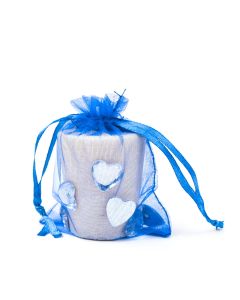 100% Polyester Organza Pouch Blue