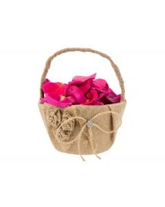 Burlap Flower Basket with Bows 
