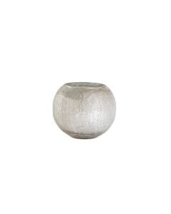 10" Silver Mercury Crackle Glass Bubble Bowl