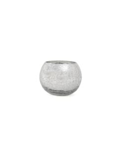 5 7/8" Silver Mercury Crackle Glass Bubble Bowl