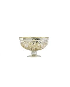 10" Silver Mercury  Glass Pedestal Bowl 