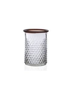 6 3/4 " Dimpled  Glass Cylinder 