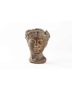 8" Bronze Greek Inspired Woman's Bust Planter