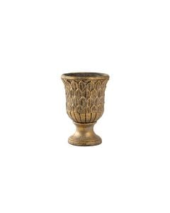 9" Gold Tobias Cement Footed Urn