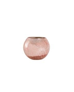 Mercury Glass Vase Ball Shaped in Rose Gold 6" Tall