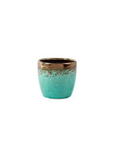 4.5" Turquoise Electroplate Ceramic Planter
