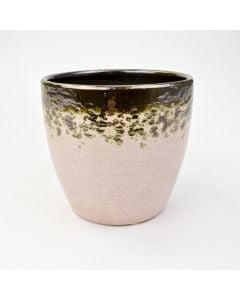 4.5" Electroplate Pink Ceramic Pot