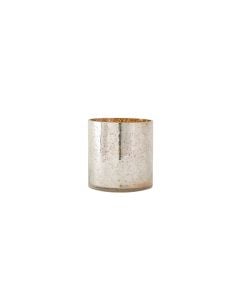 Crackle Glass Mercury Cylinder Vase 6x5.8-2