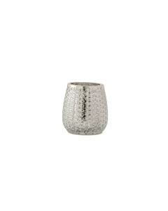 Silver Mercury Glass Bubbled Vase Candle Holder Vase 