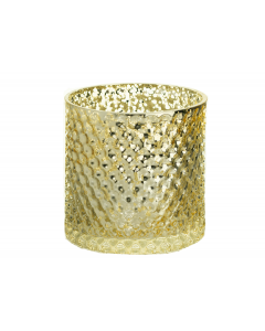 4 3/4" Hobnail Gold Mercury Glass Cylinder 