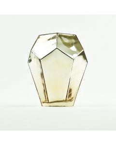 8"  Gold Faceted Glass Vase