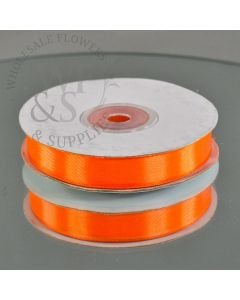 Single Face Poly-Satin Ribbon 5/8"  Orange