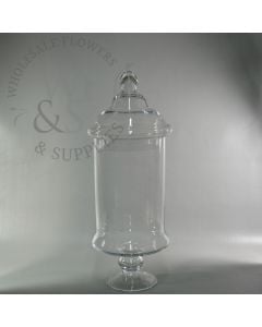 Glass Cylinder Candy Vases with Lids 19"H