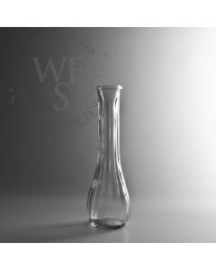 Fluted Clear Glass Bud Vase