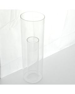 Cylinder Glass Candle  Holder 10" tall