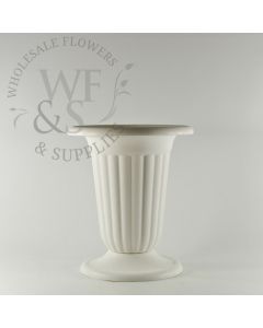 11" White Plastic Pedestal Urn