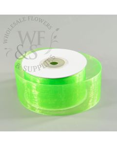 1.5" Nylon Organza Ribbon Apple Green