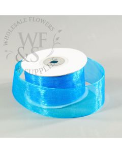 1.5" Nylon Organza Ribbon Turquoise