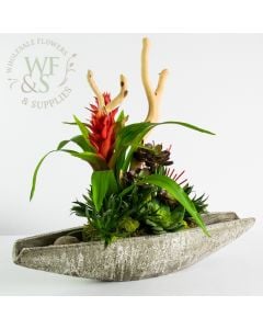 Clay Garden Boat Shaped Container