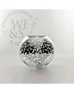 Mercury glass sphere vase