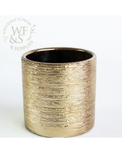 Gold Etched Cylinder 3.2" tall 