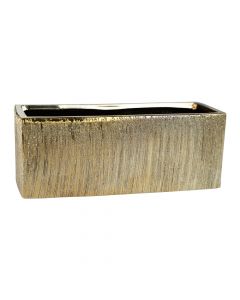 10"  Gold Etched Rectangle Ceramic Planter