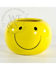 4 1/2" Tall Happy Ceramic Vase