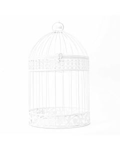 17" Hanging Birdcage - White 