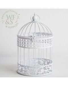 13" Hanging Birdcage - White