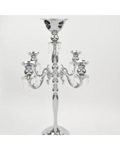 33.5" SilverCandelabra with Crystal Accents