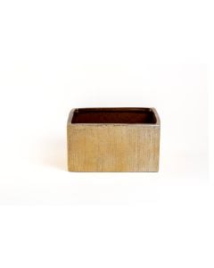 8.5" Gold Cube Etched Ceramic Vase